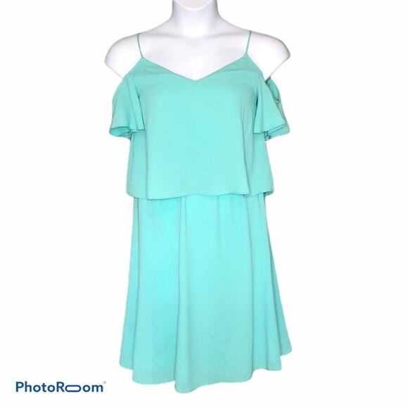 Cooper & Ella Seafoam Green Ruffle Midi Dress NWT size Small - Picture 4 of 8